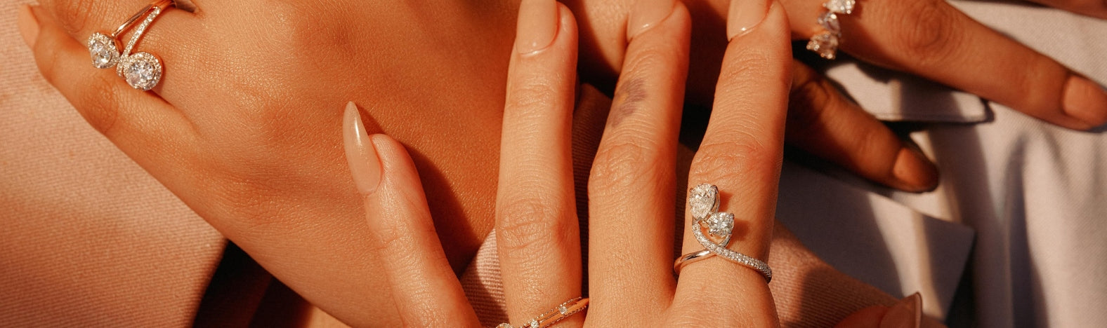 Pear Solitaire Rings