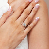 1 ct Accented Halo Cushion Solitaire Diamond Ring
