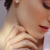 T-Shirt Oval Halo Studs - House Of Quadri