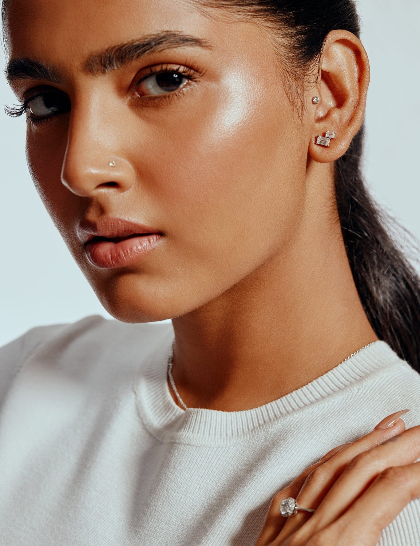 T-Shirt Emerald Duo Studs - House Of Quadri