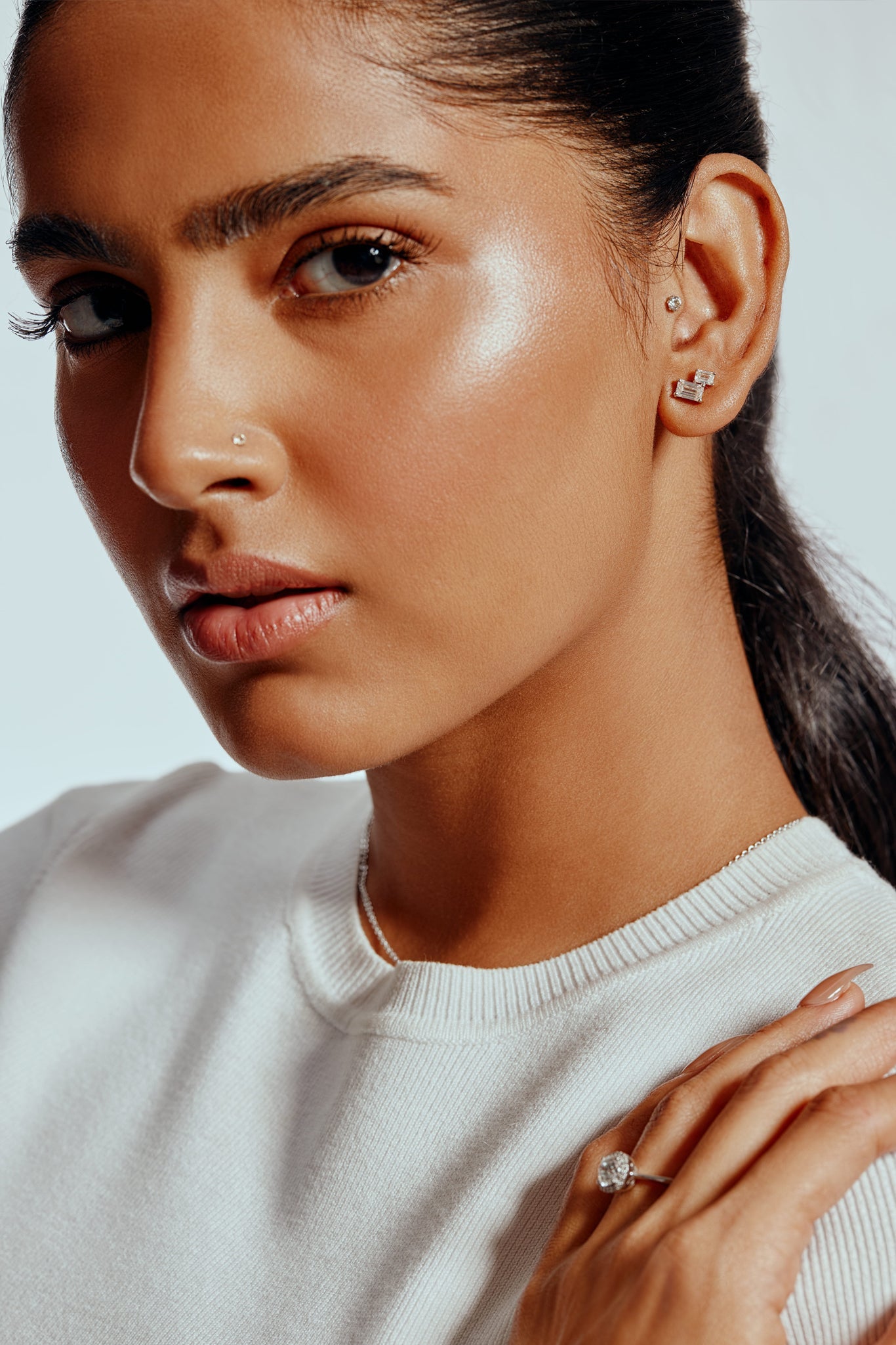 T-Shirt Emerald Duo Studs - House Of Quadri