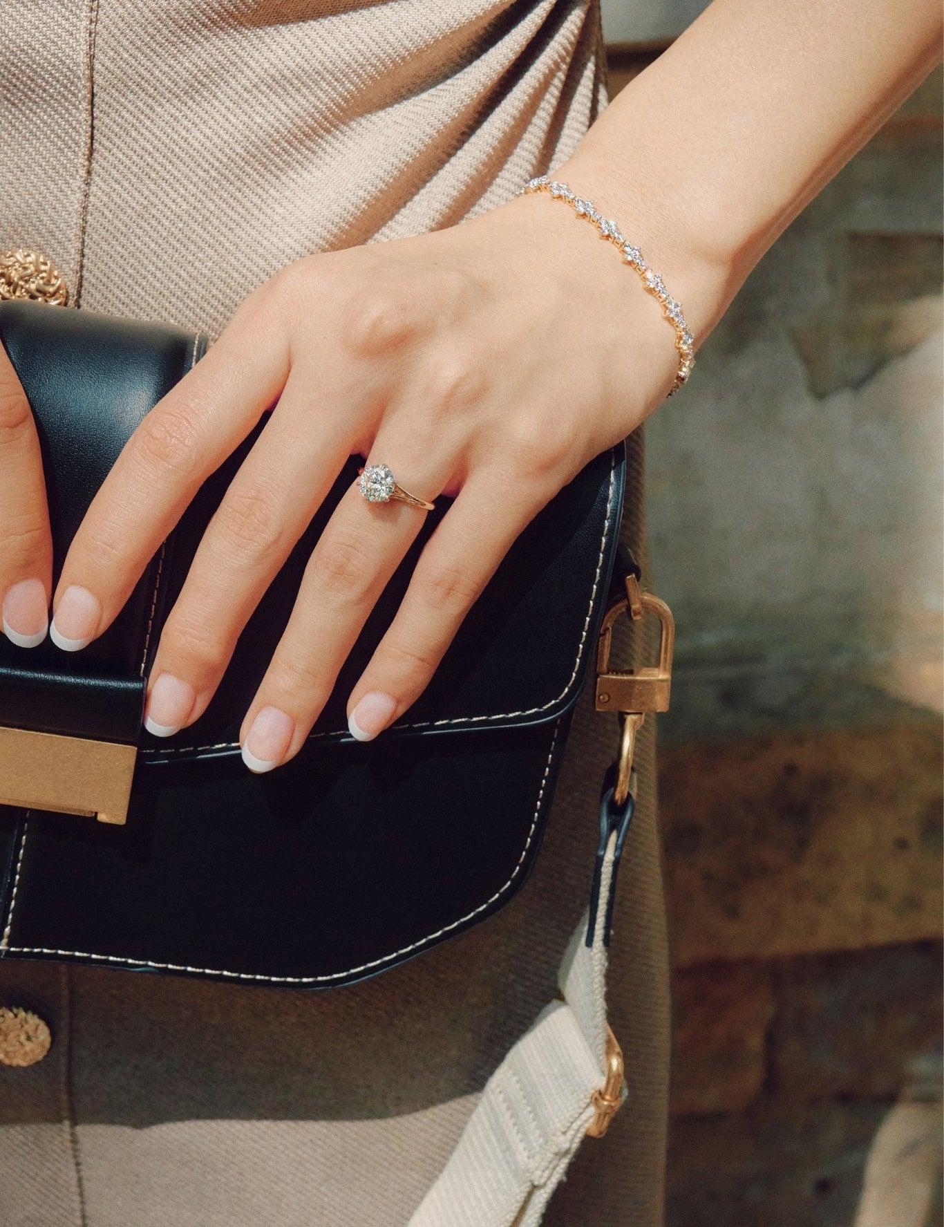 Lab Grown Diamond Solitaire Ring on Woman’s Hand