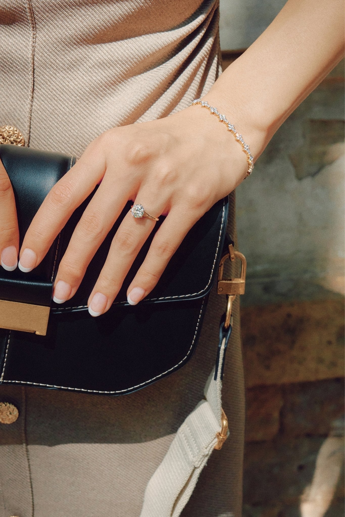 Lab Grown Diamond Solitaire Ring on Woman’s Hand