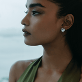 2 Ct Solitaire Swirl Halo Earring