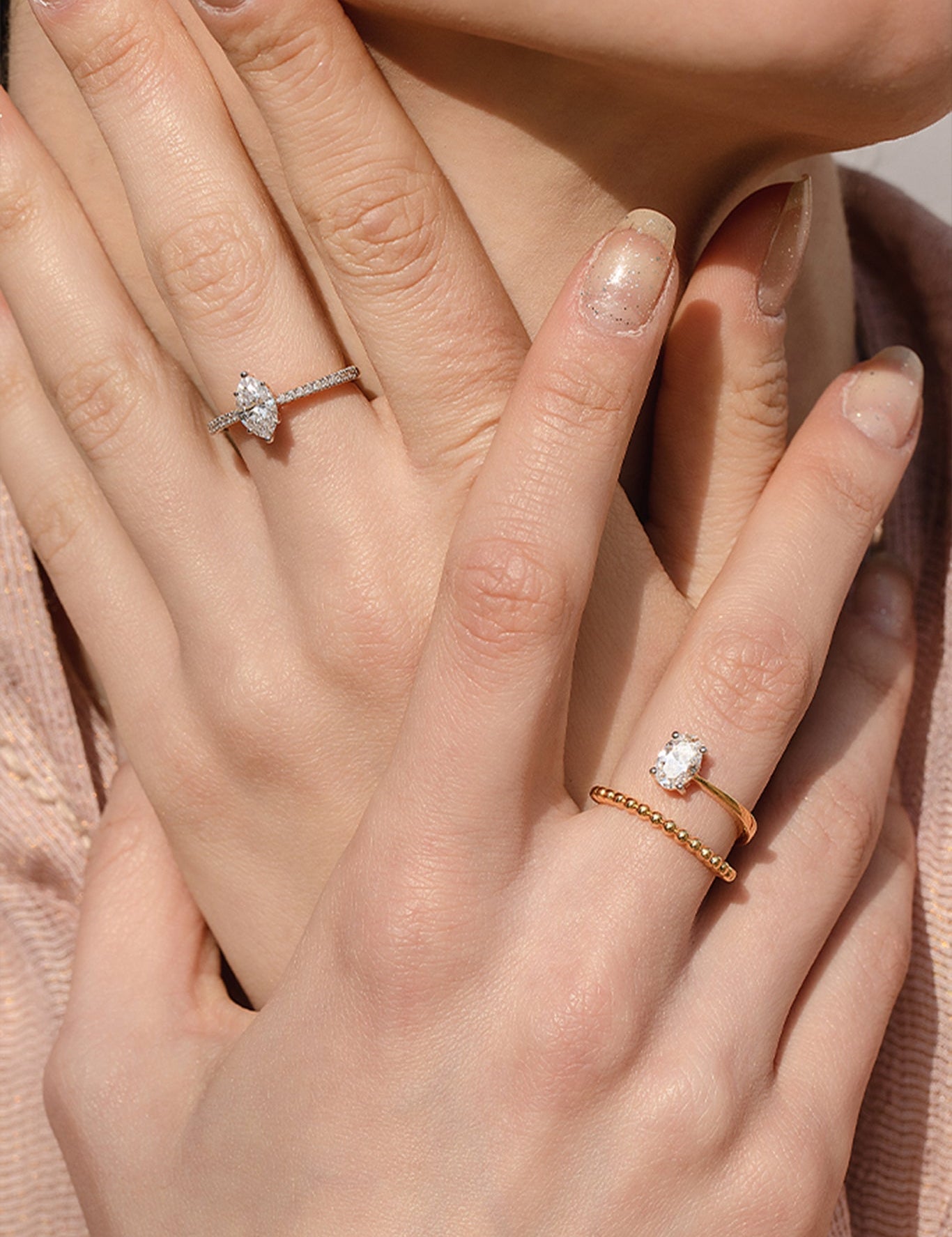 T-Shirt Marquise Solitaire Ring - House Of Quadri