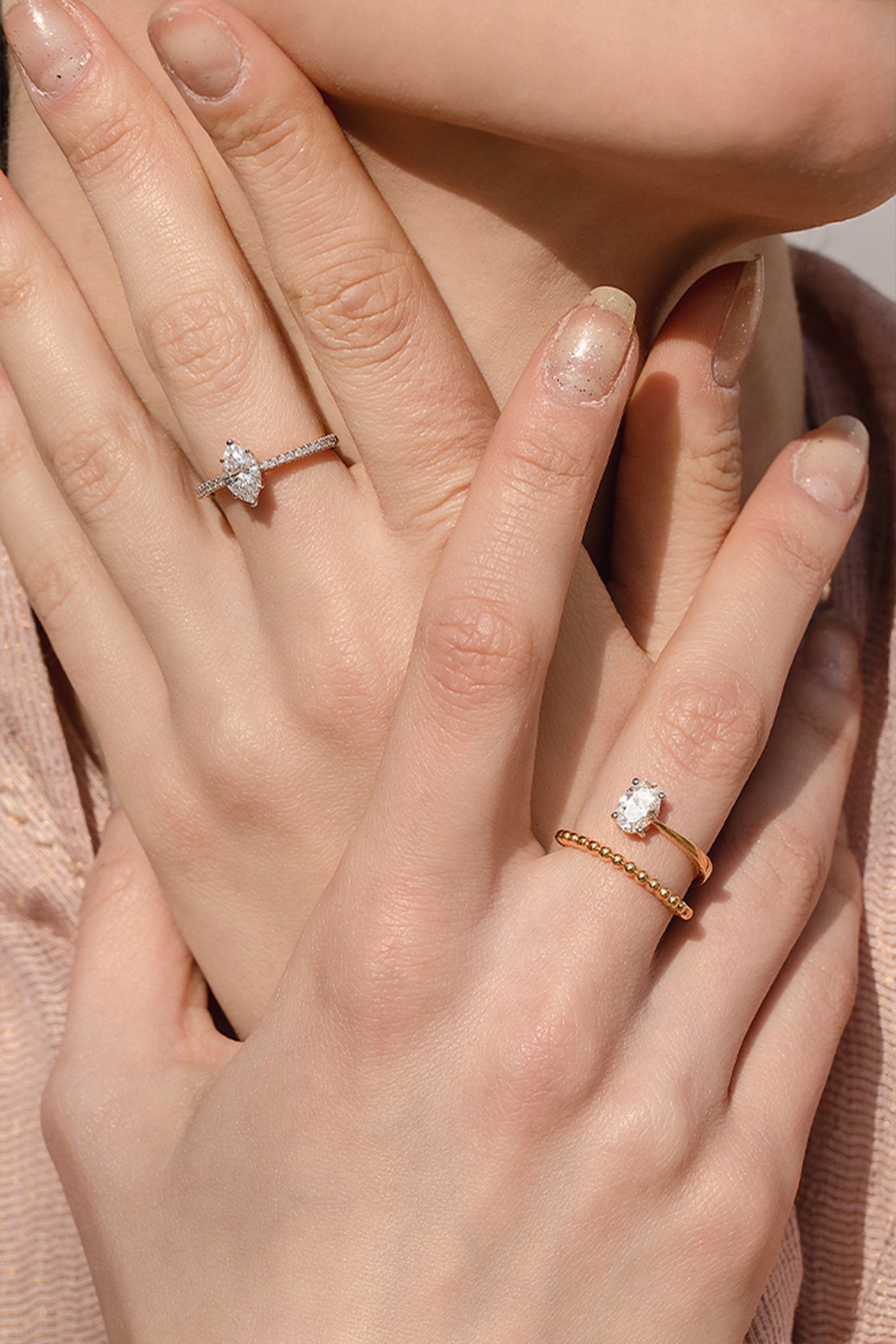 T-Shirt Marquise Solitaire Ring - House Of Quadri