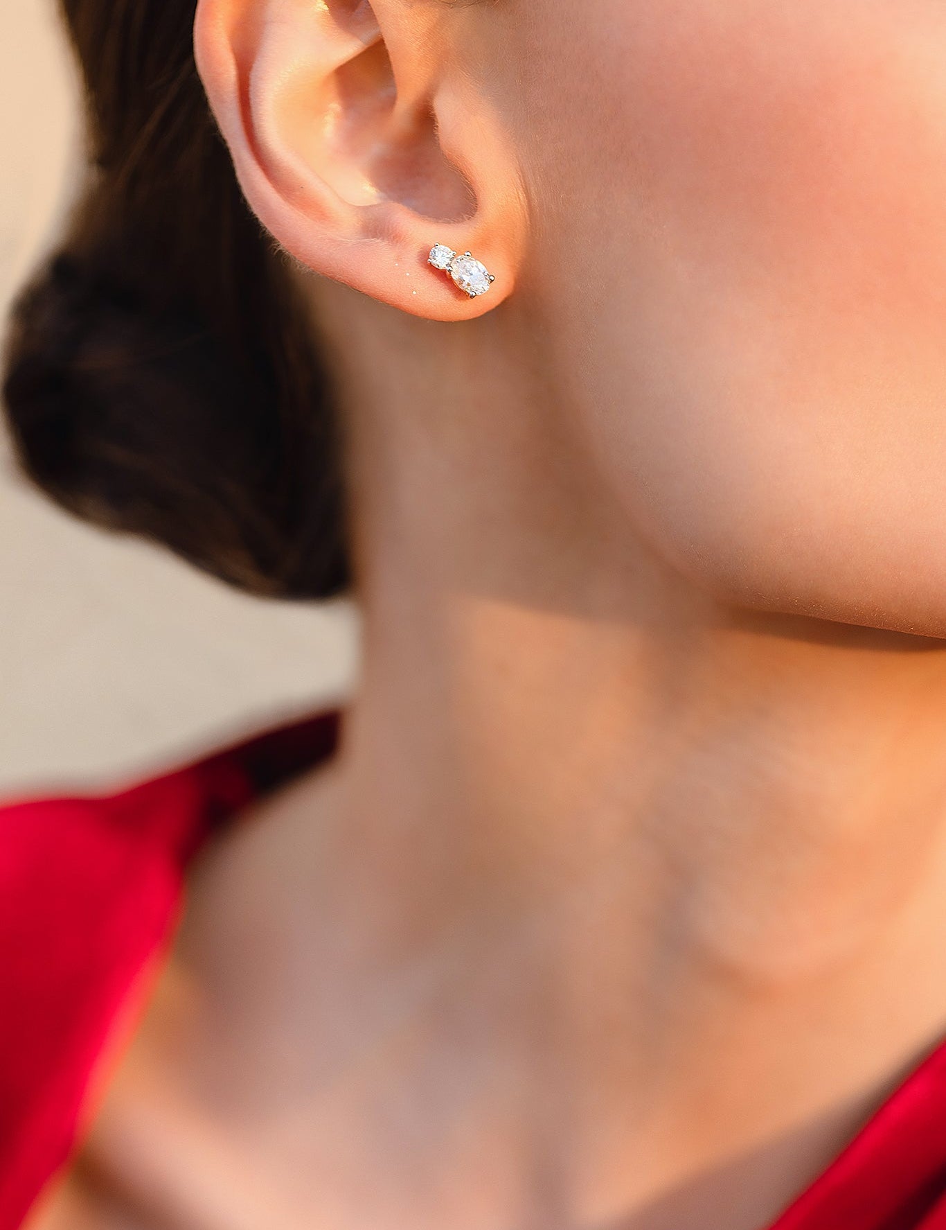 T-Shirt Oval Duo Studs - House Of Quadri