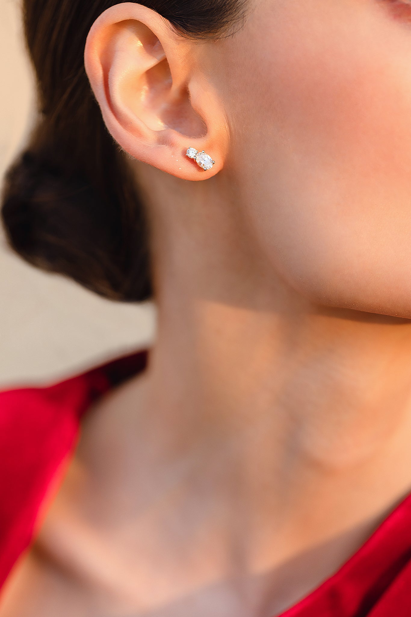 T-Shirt Oval Duo Studs - House Of Quadri