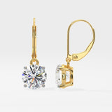 4 ct Solitaire Lever-Back Earrings