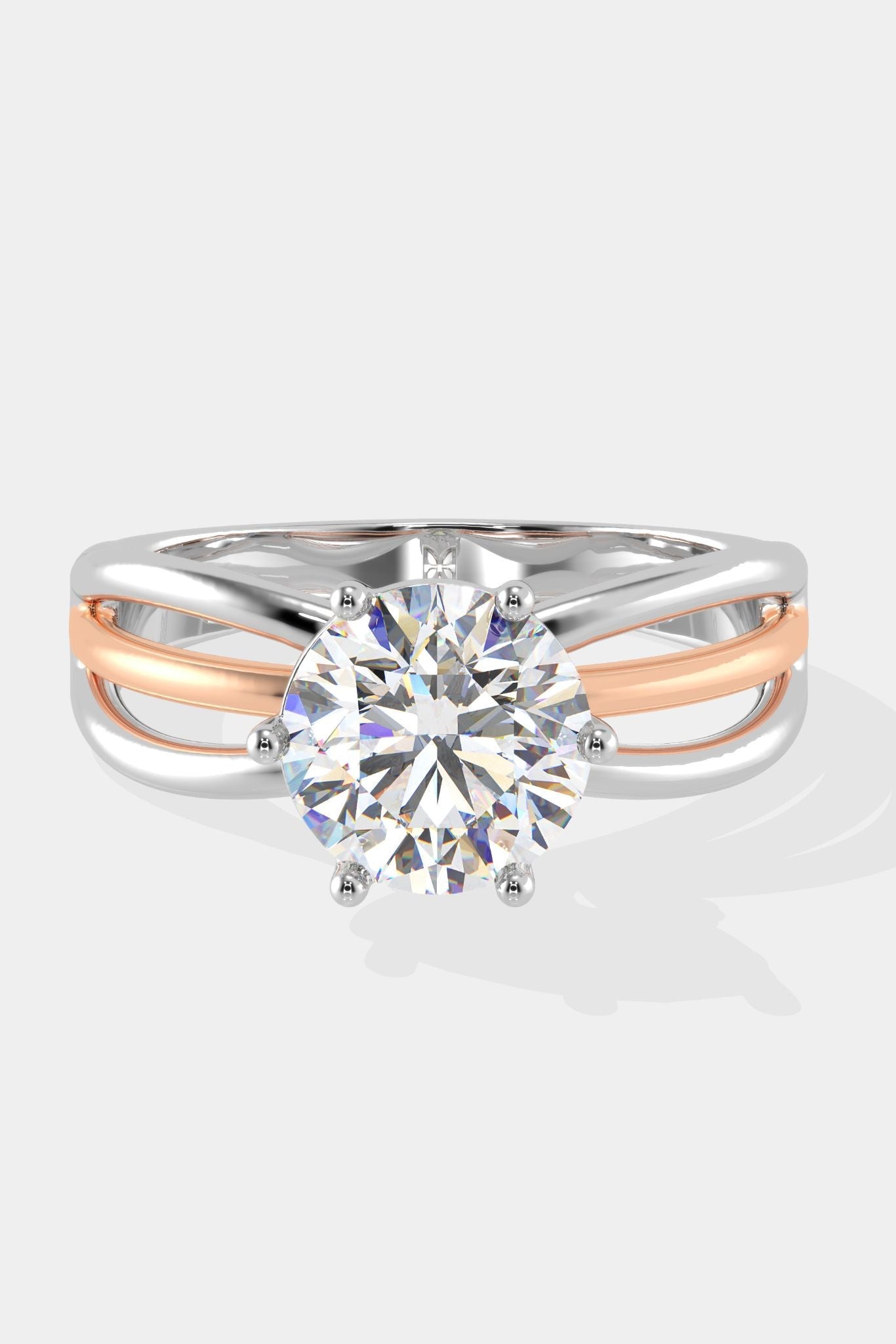 2 ct Tri-Band Solitaire Ring - House Of Quadri