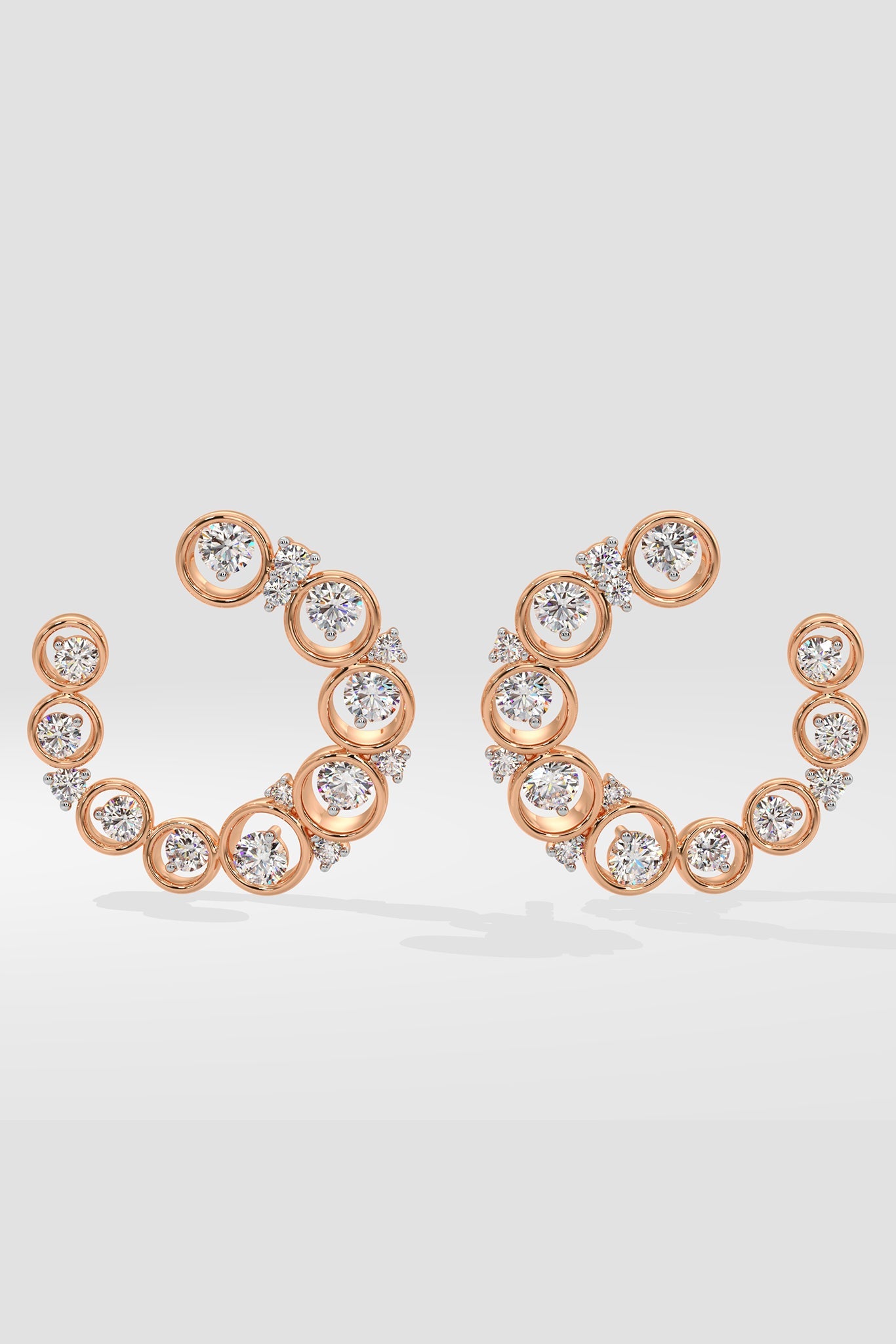 Illuminate Bubble Diamond Front Hoops - House Of Quadri