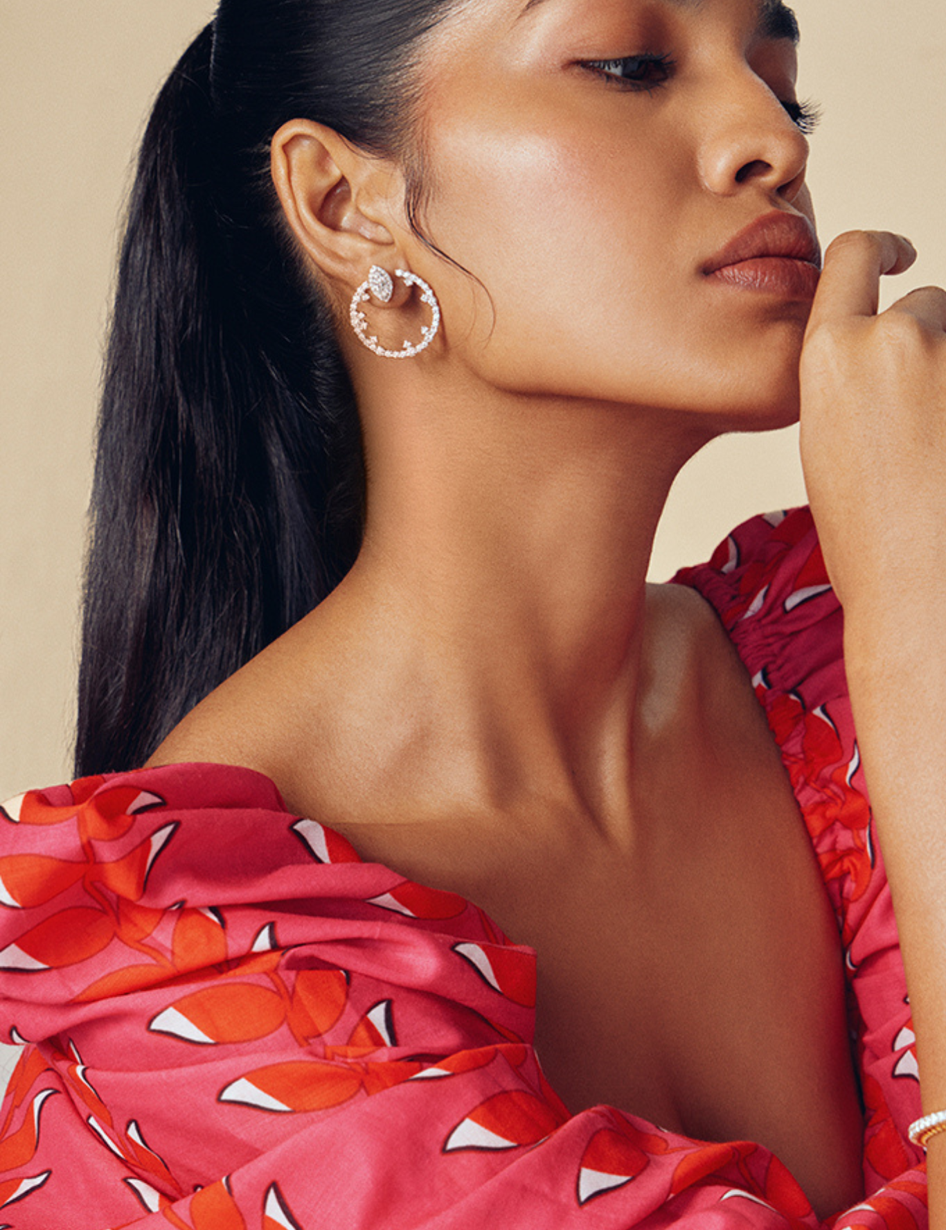 Empowered Marquise Halo Front Hoops - House Of Quadri