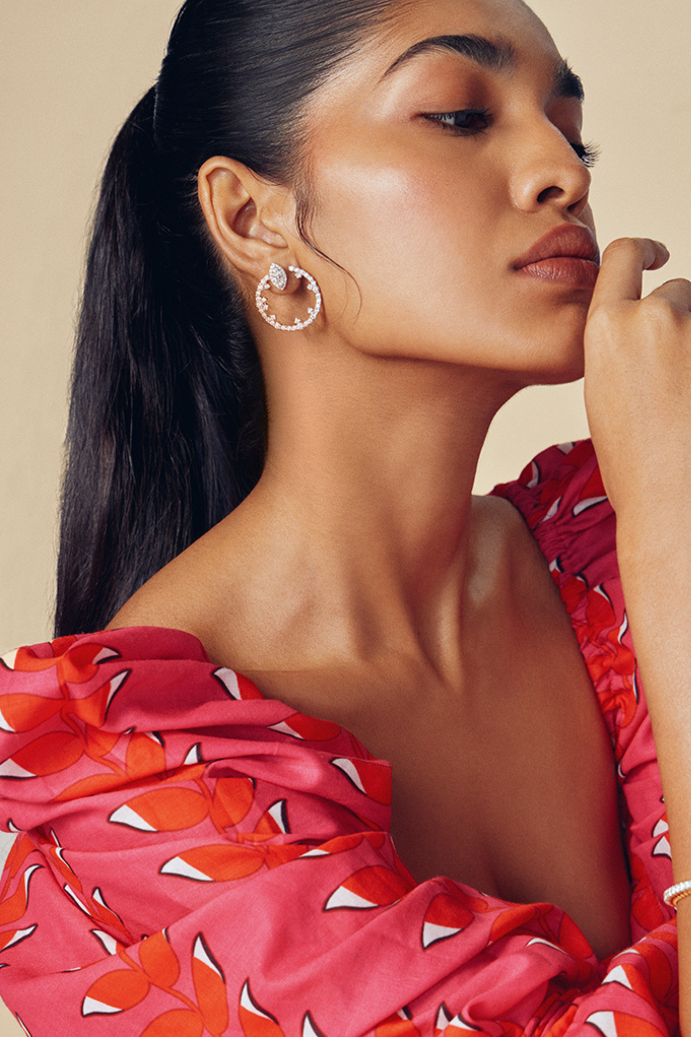 Empowered Marquise Halo Front Hoops - House Of Quadri