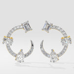 Askew 3 Stone C Hoops - House Of Quadri
