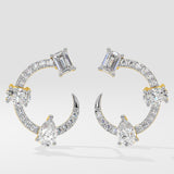 Askew 3 Stone C Hoops - House Of Quadri