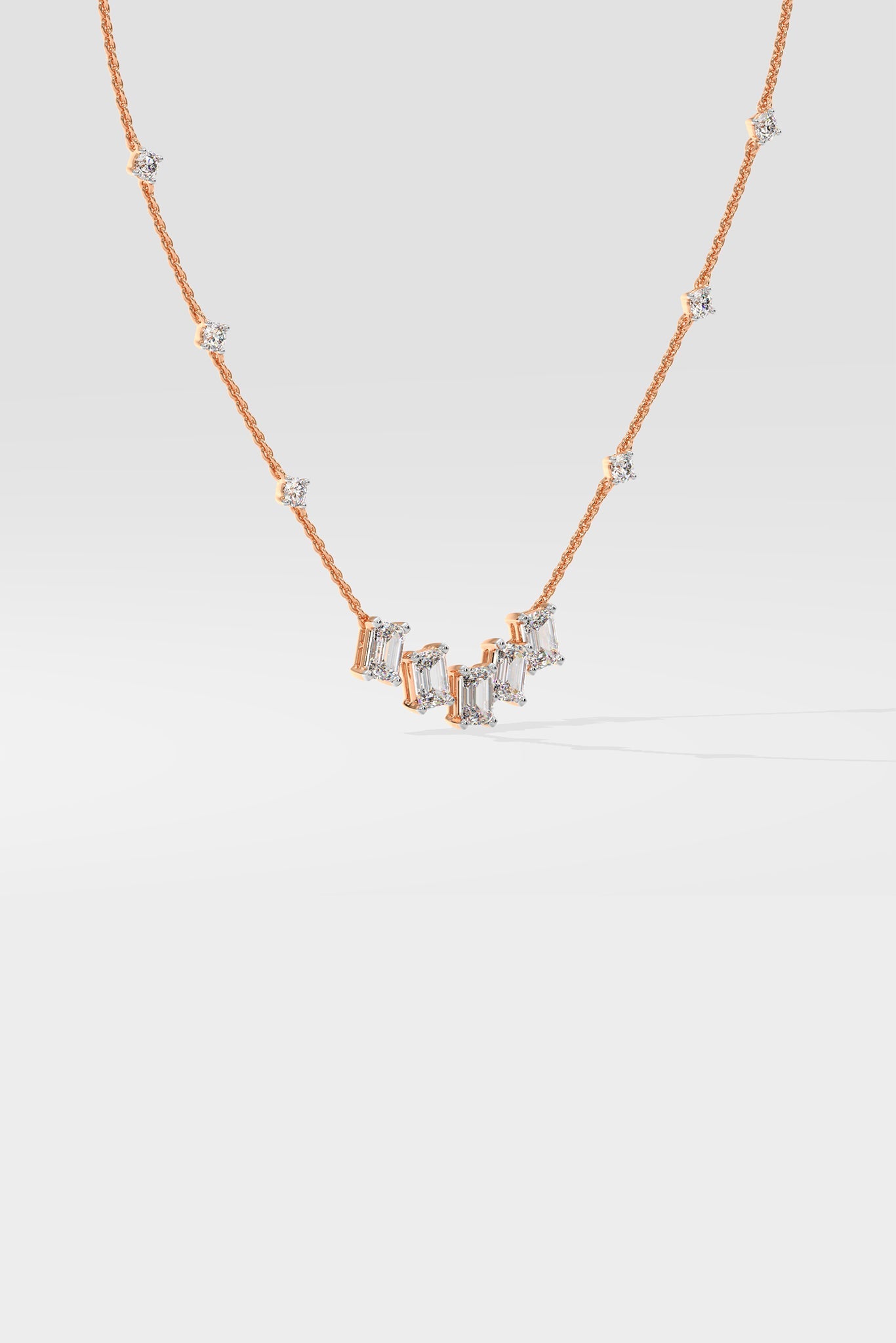 Emra 5 Stone Unity Necklace Side View House of Quadri