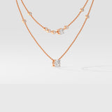 Stellar 2 Layered Arrayed Solitaire Necklace - House Of Quadri