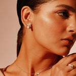 Empowered Cluster Diamond Drop Earrings - House Of Quadri