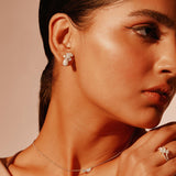 Empowered Cluster Diamond Drop Earrings - House Of Quadri