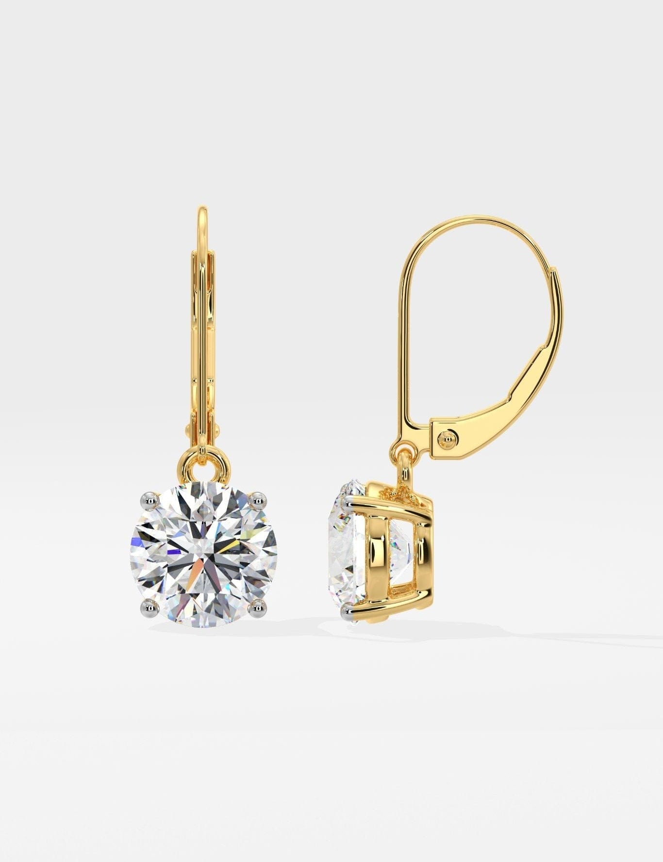 4 ct Solitaire Lever-Back Earrings - House Of Quadri