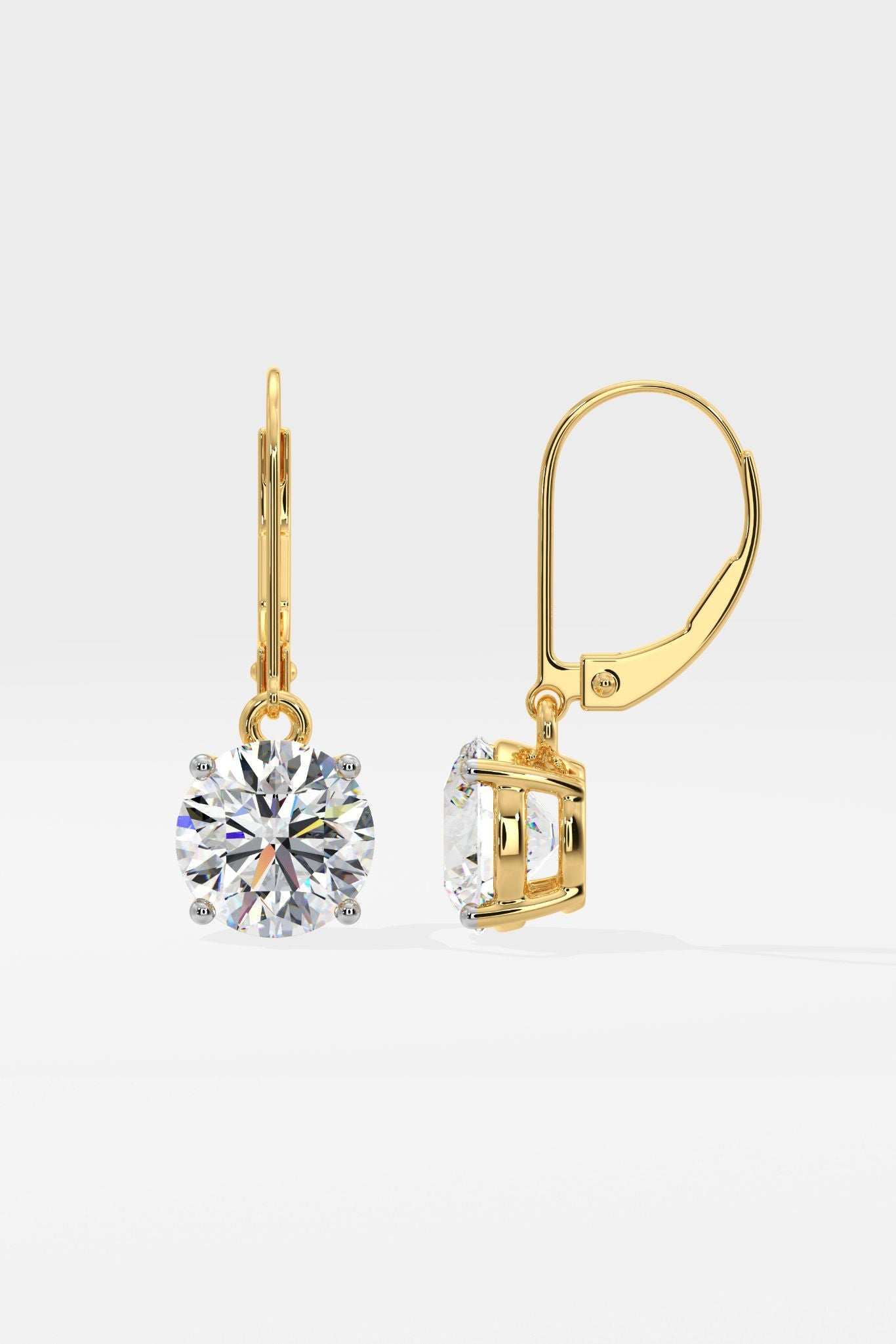 4 ct Solitaire Lever-Back Earrings - House Of Quadri