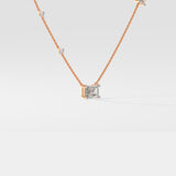Emra Accented Solitaire Necklace Side View House of Quadri