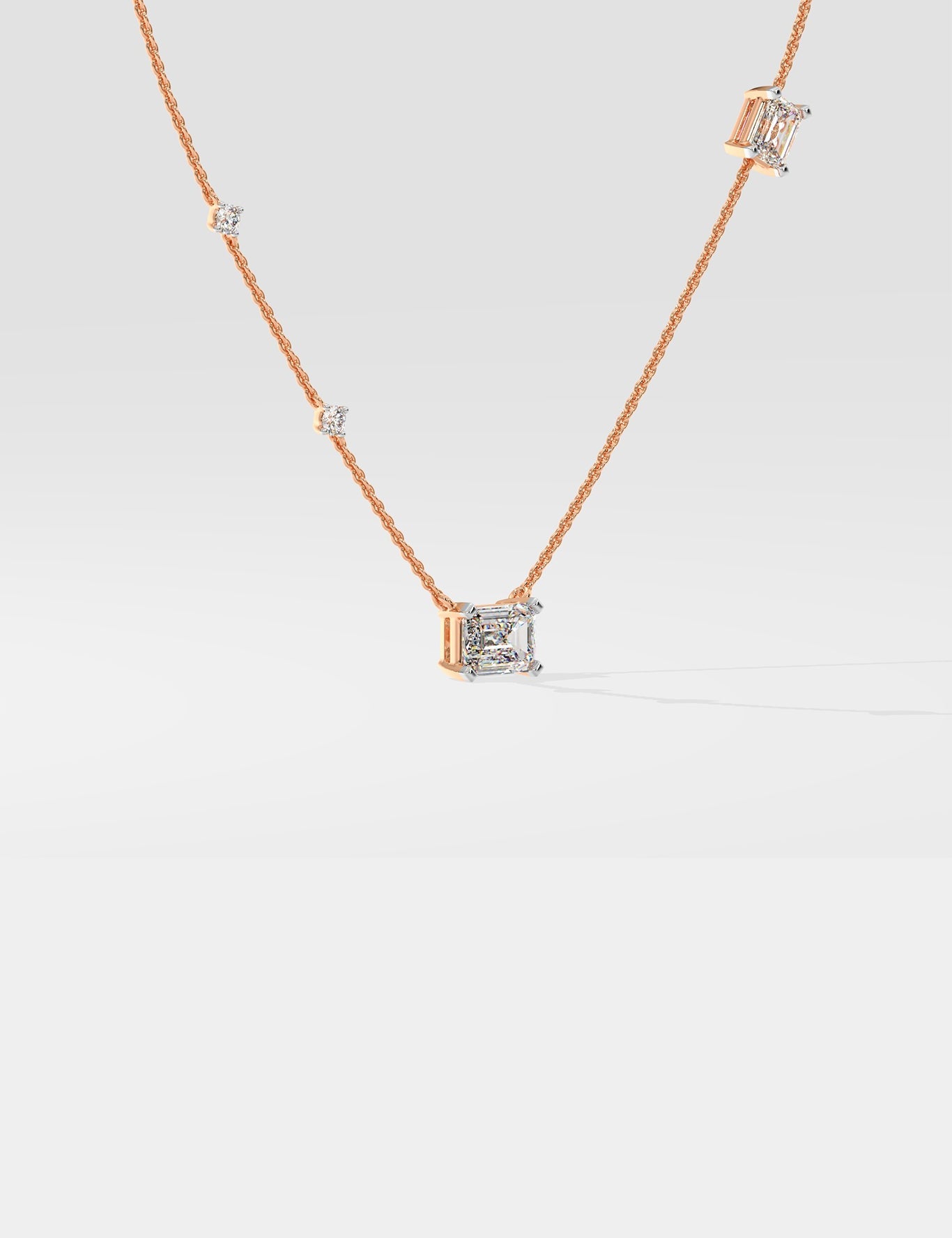Emra Accented Solitaire Necklace Side View House of Quadri