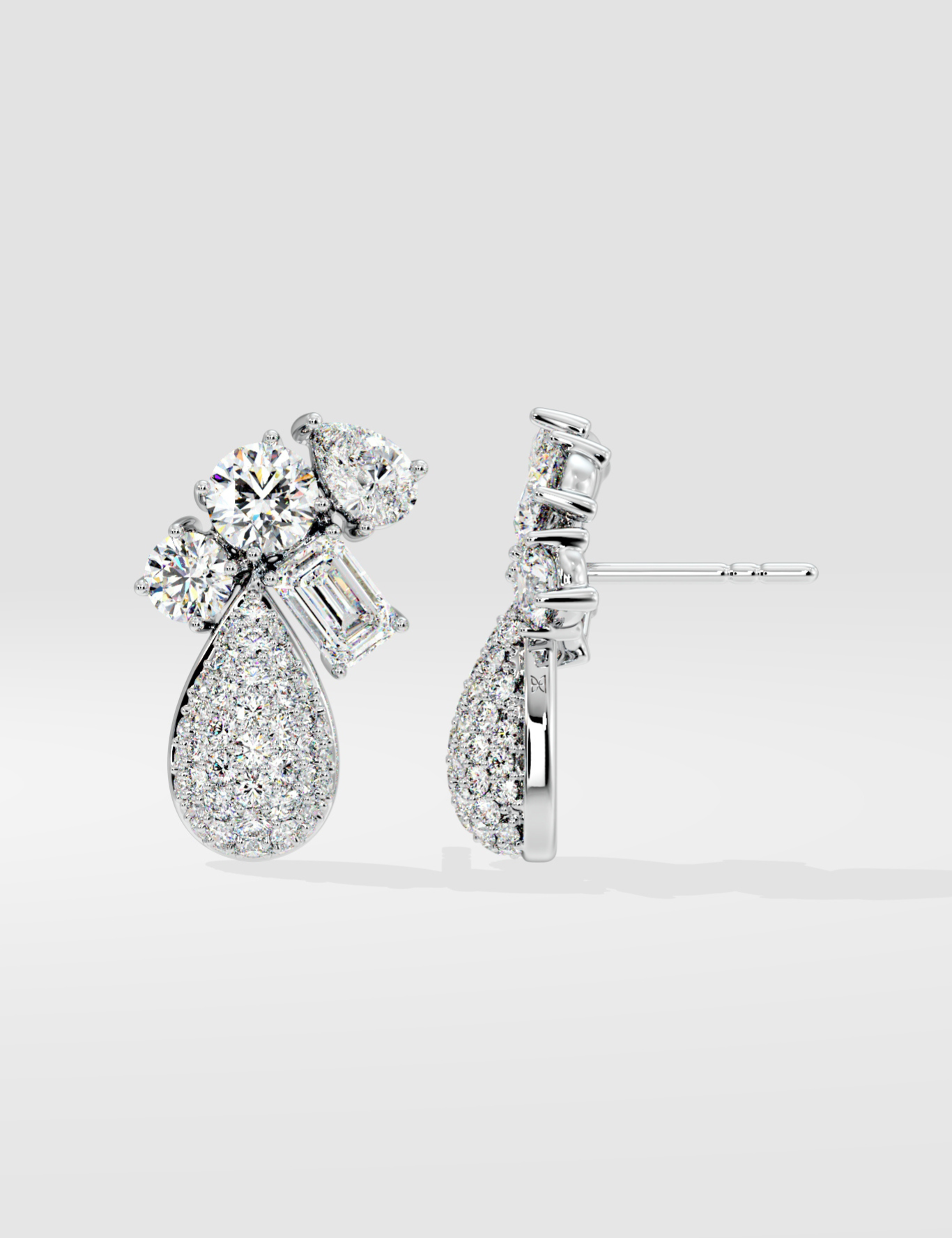 Empowered Cluster Diamond Drop Earrings - House Of Quadri