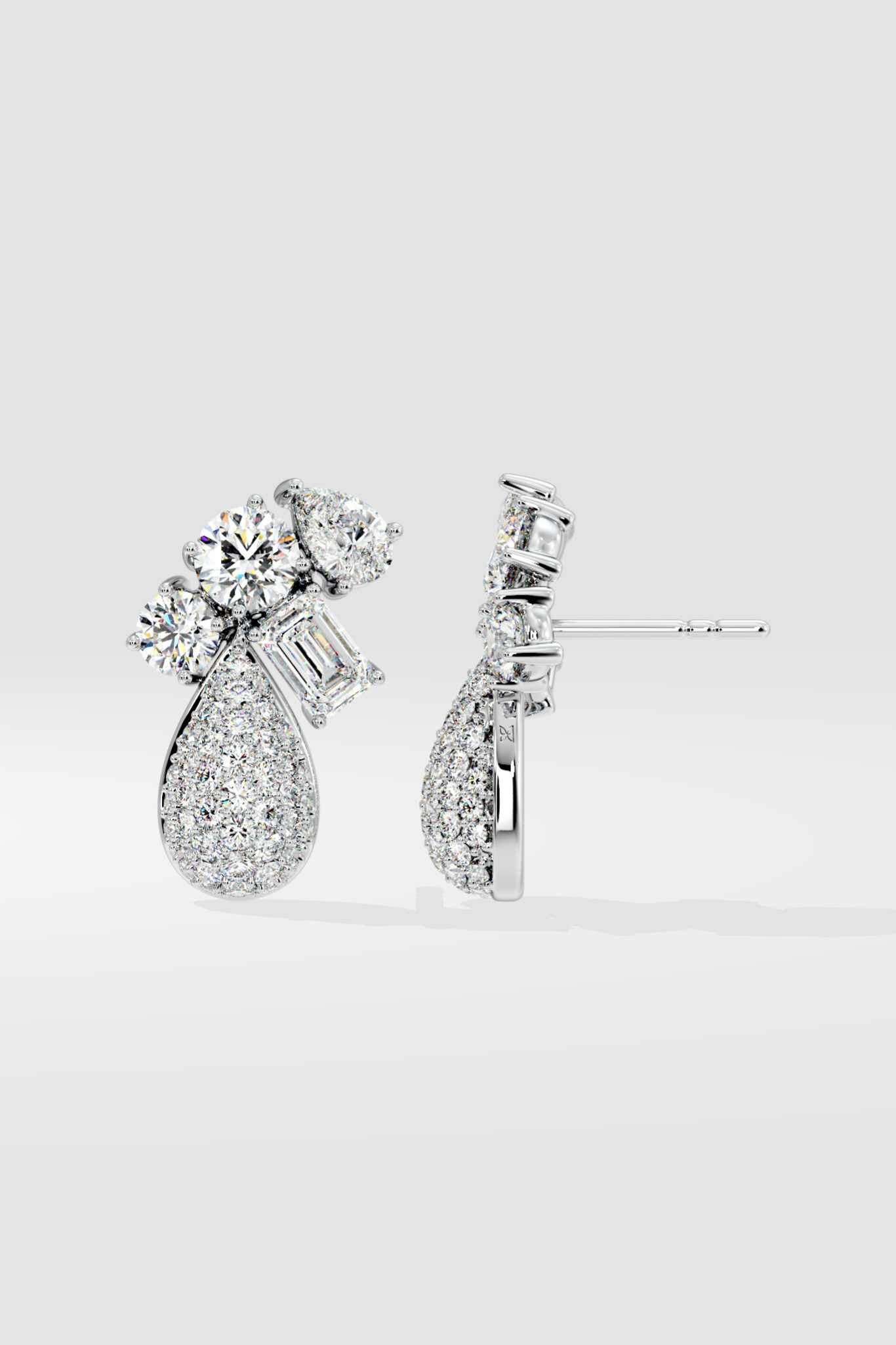Empowered Cluster Diamond Drop Earrings - House Of Quadri