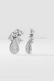 Empowered Cluster Diamond Drop Earrings - House Of Quadri
