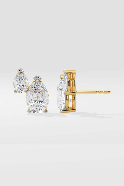 Empowered Pear Duo Studs - House Of Quadri