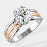 2 Ct Tri-Band Solitaire Diamond Ring