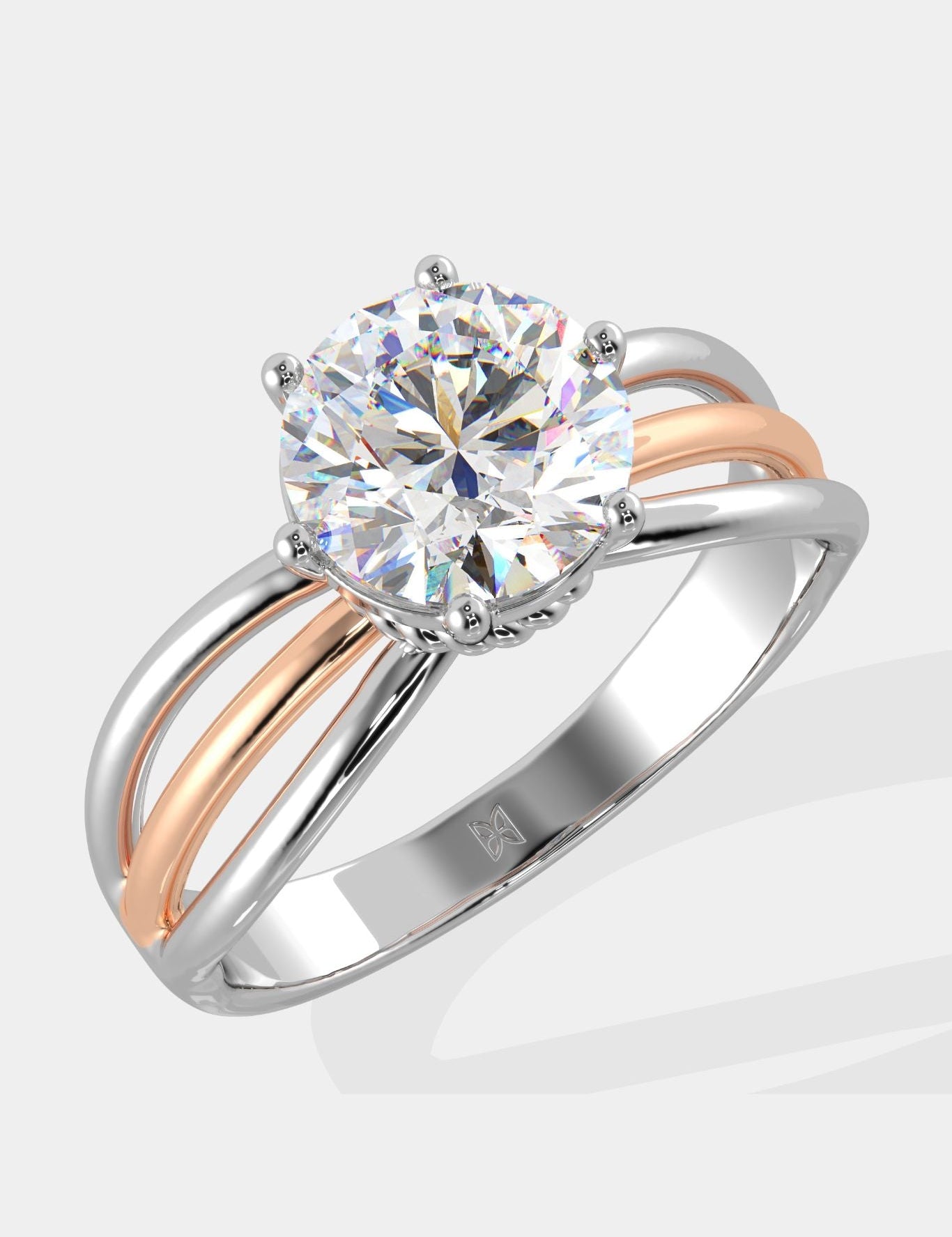 2 ct Tri-Band Solitaire Ring - House Of Quadri