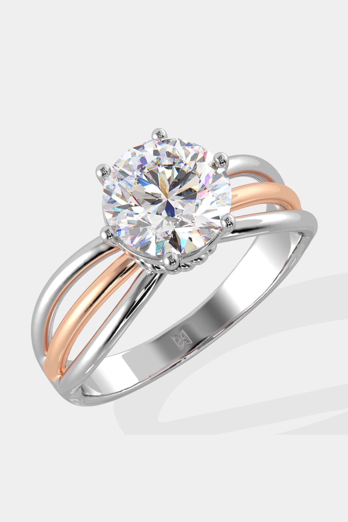 2 ct Tri-Band Solitaire Ring - House Of Quadri