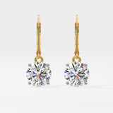 4 ct Solitaire Lever-Back Earrings
