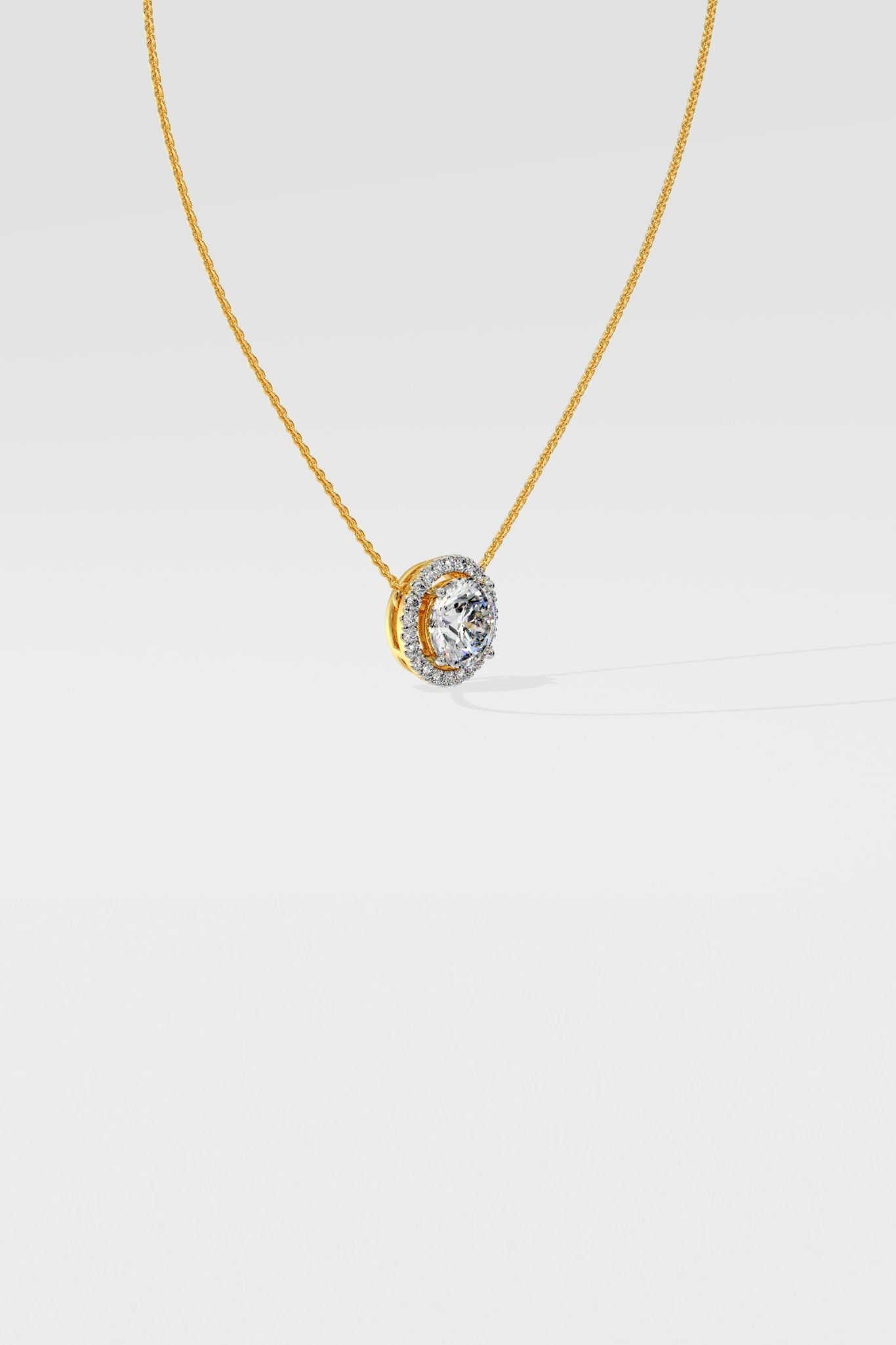 1 ct Halo Solitaire Necklace - House Of Quadri