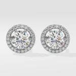 Stellar Eternal Solitaire Halo Earrings - House Of Quadri