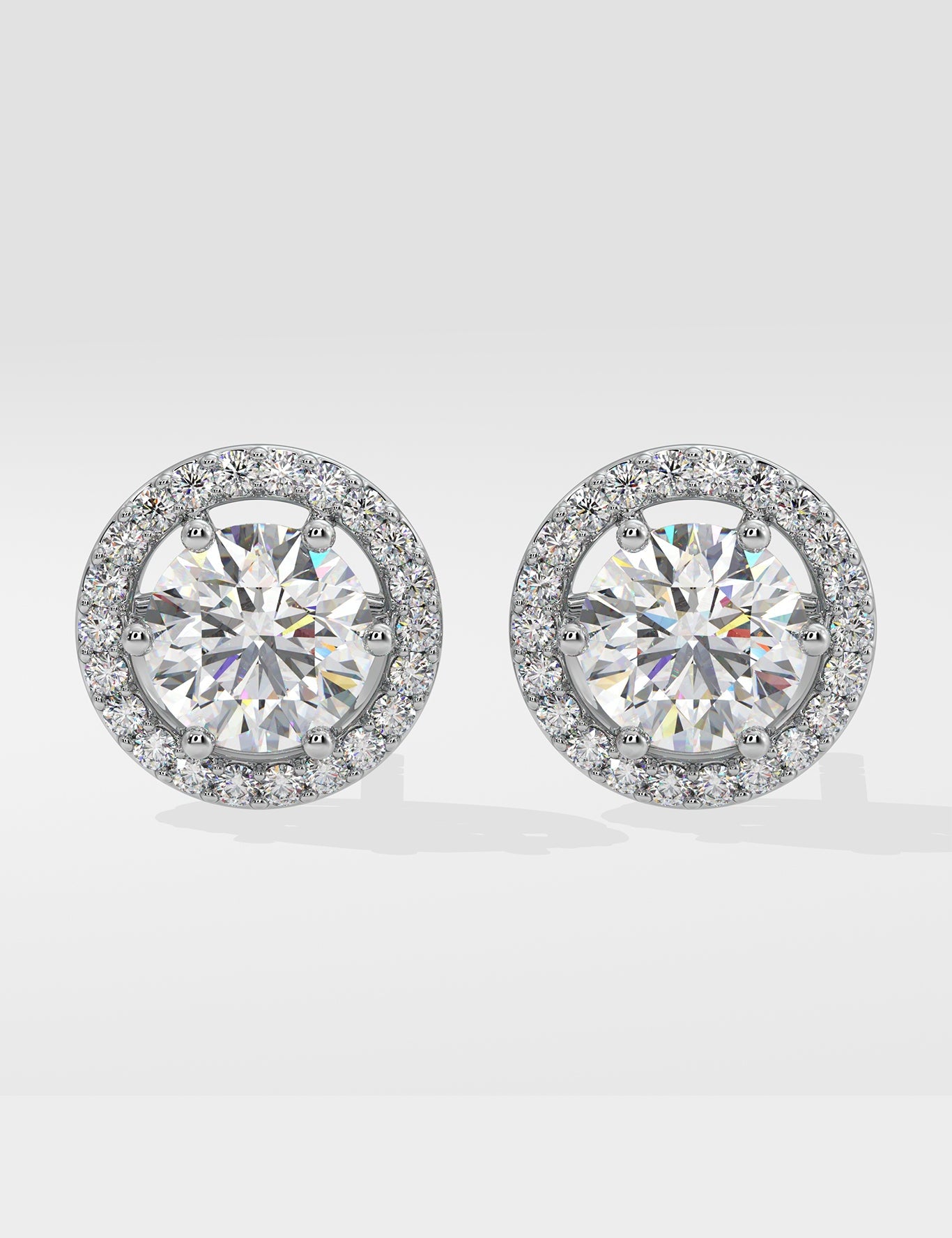Stellar Eternal Solitaire Halo Earrings - House Of Quadri