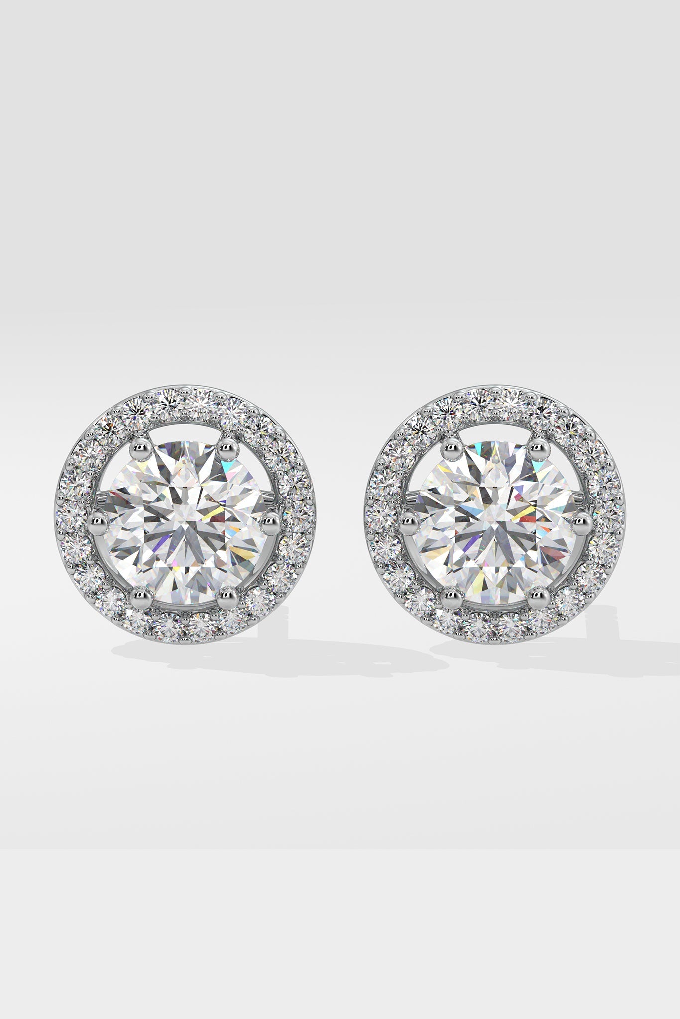 Stellar Eternal Solitaire Halo Earrings - House Of Quadri