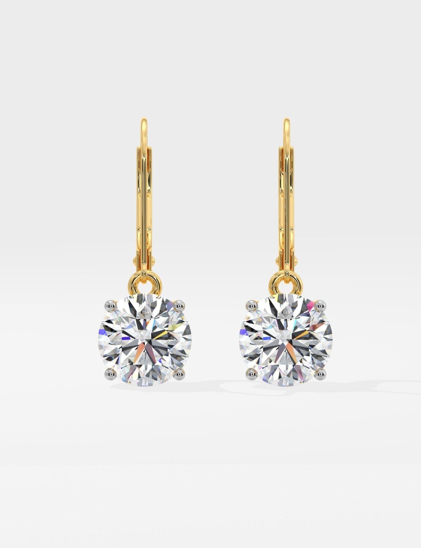 4 ct Solitaire Lever-Back Earrings - House Of Quadri