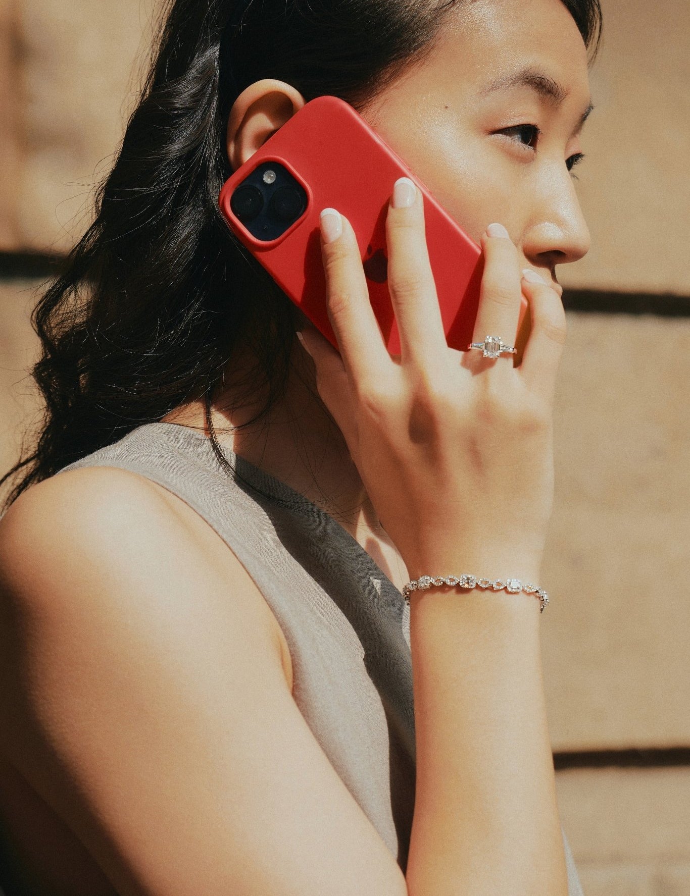 Lab Grown Diamond Bracelet on Woman’s Hand