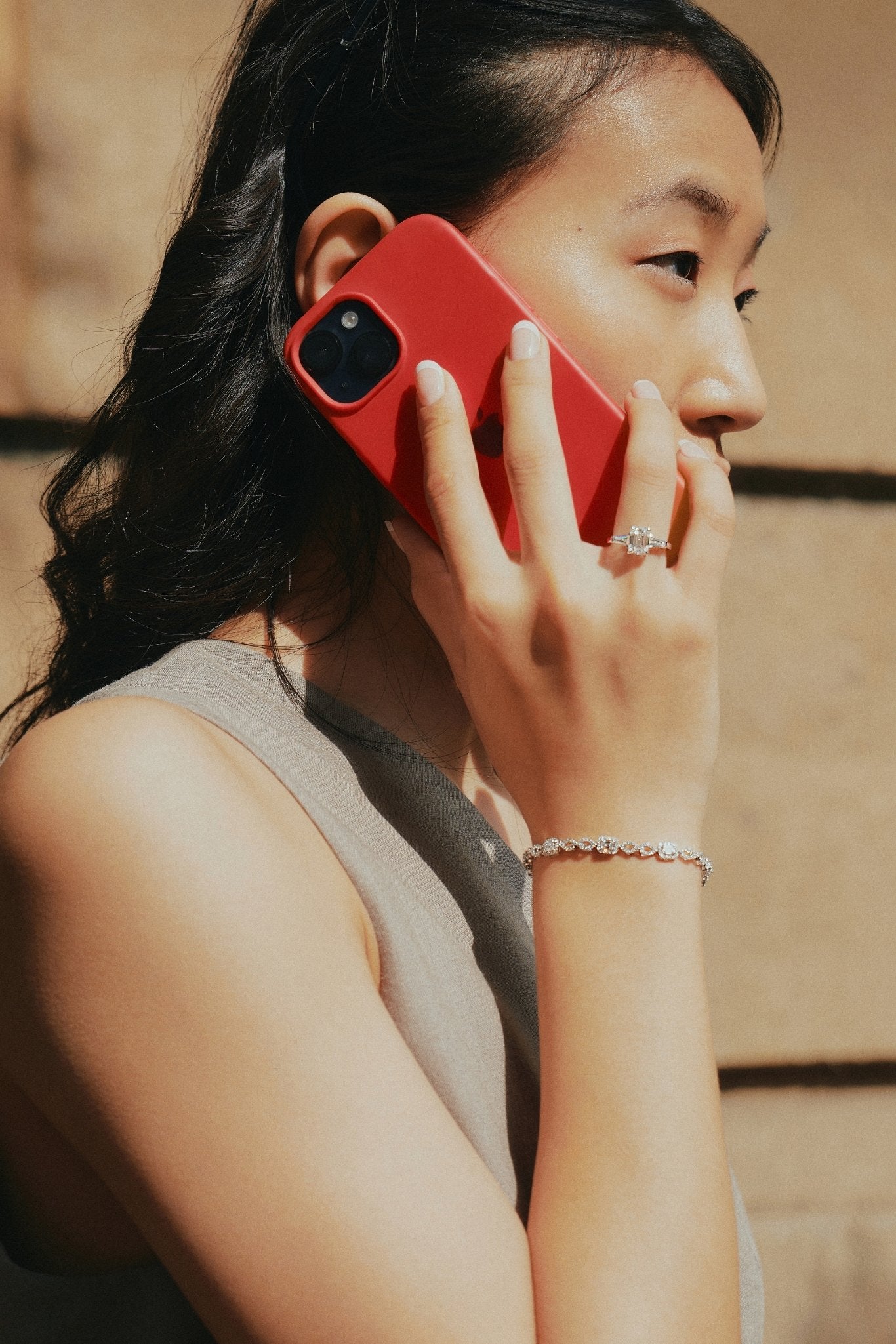 Lab Grown Diamond Bracelet on Woman’s Hand