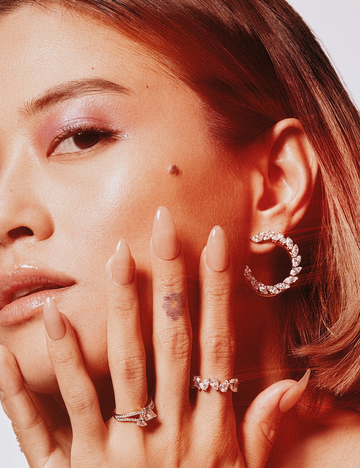 Illuminate Two-Tone Marquise Front Hoops - House Of Quadri