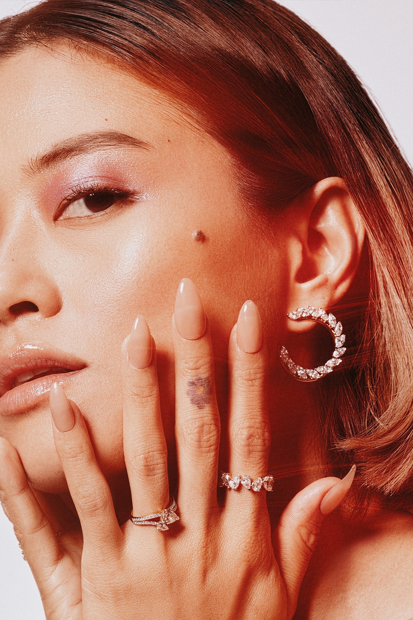 Illuminate Two-Tone Marquise Front Hoops - House Of Quadri