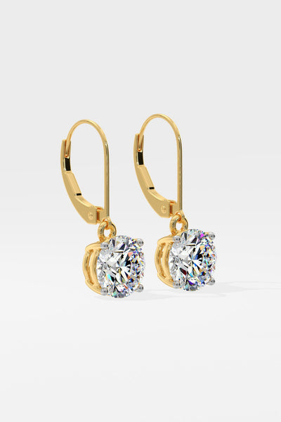4 ct Solitaire Lever-Back Earrings - House Of Quadri