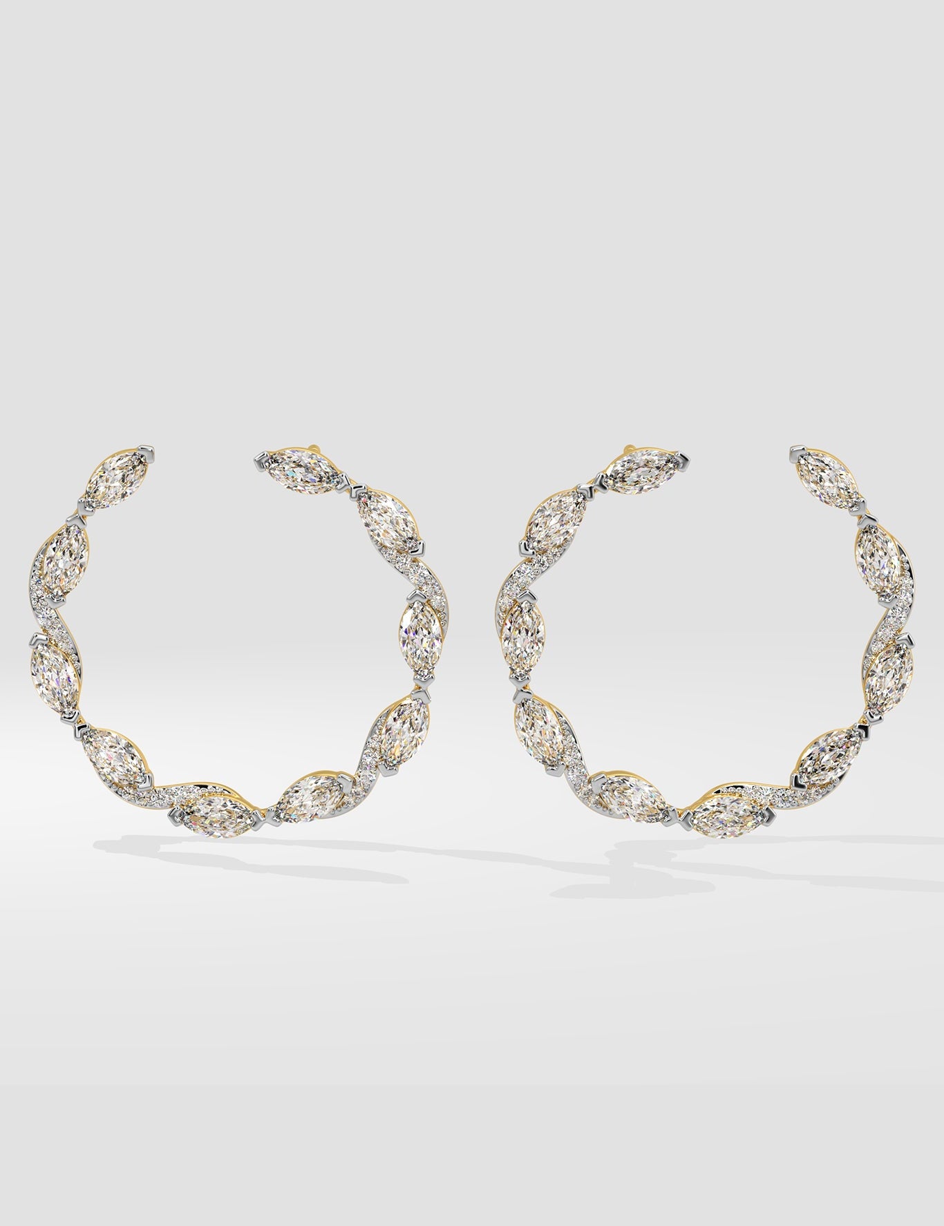 Illuminate Marquise Diamond Front Hoops - House Of Quadri