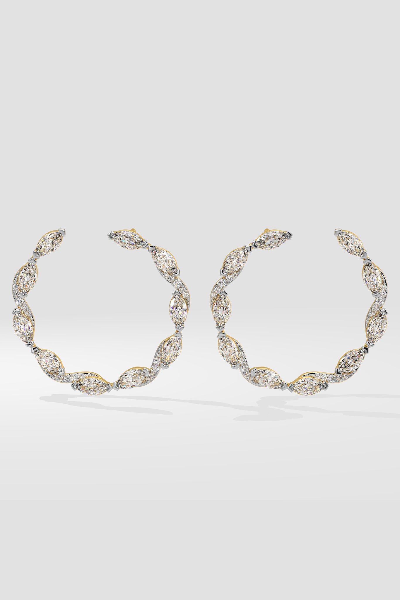 Illuminate Marquise Diamond Front Hoops - House Of Quadri