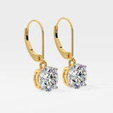 4 ct Solitaire Lever-Back Earrings