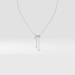 Askew 2 Stone Solitaire Necklace With Drops Full View House of Quadri