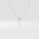 Askew 2 Stone Solitaire Necklace With Drops Full View House of Quadri